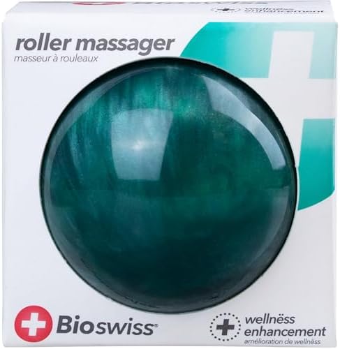 BioSwiss Roller Ball Massager, Handheld Full Body Massage Tool for Back, Legs, and Muscles by Bioswiss