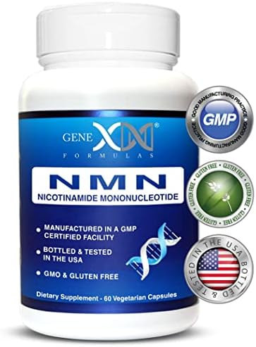 Genex Formulas NMN 250 mg Dose Stabilized Form 99% Pure Supplement 60 Caps by GenexFormulas