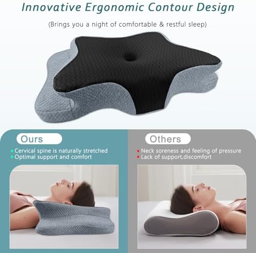 CHxxy Cervical Pillow for Neck Pain Relief, Memory Foam Pillows - Image 3