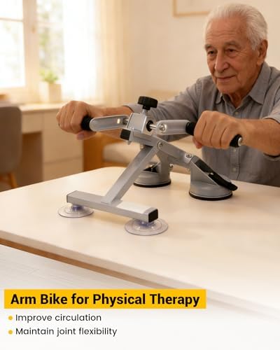 Arm Bike for Physical Therapy, 4 Training Modes Portable Indoor Arm Cycle, Table Top, Adjustable Resistance, Suitable for arm and Shoulder Rehabilitation Training - Image 2