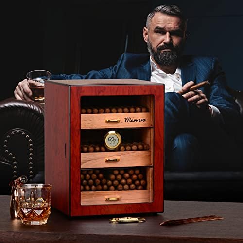150-Count Rosewood Cigar Humidor Cabinet with Digital Hygrometer - Image 4