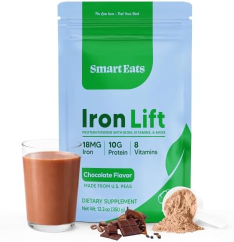Smart Eats - Iron Powder | Highly Absorbed | Avoids Side Effects | Complete Nutrition: Protein, Vitamins, Fiber, Antioxidants | Makes Tasty Drinks & Shakes | Vegan | Chocolate Flavor | 15 Scoops by SmartEats
