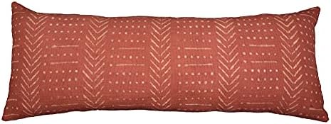 Trade Star Mudcloth Lumbar Throw Pillow Cover 100% Cotton Pillow Case Indian Handmade Bed Pillow Shams for Home Decor Large Pillow for Rooms Sofa Couch (Rust Snow 14X36 INCHES) by TradeStar