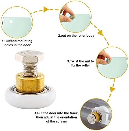 4Pcs Shower Door Roller Runners, 3/4 Inch, 19mm x 5mm - Image 6