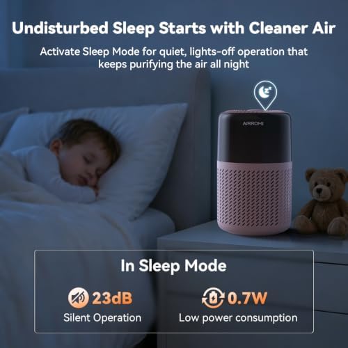 AIRROMI HEPA Air Purifier for Bedroom&Home,Pet Air Purifier for Home Pets,Removes Pet Odor,Cat Litter Smell,Dust,Smoke&Allergies,Quiet Room Air Purifier with Scents,360°Air Cleaner,A2005 Pink - Image 7