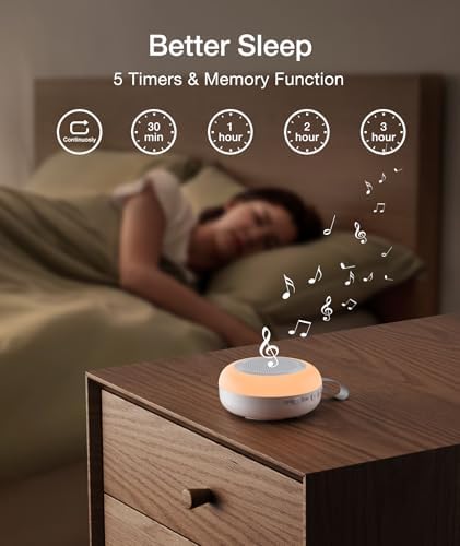 Portable Sound Machine for Baby,LEICEX White Noise Machine,33 Soothing Sound 10 Colors Night Light Sleep Machine for Baby Kids,Timer and Memory, Travel Sound Machine for Sleep Office Privacy Travel - Image 5