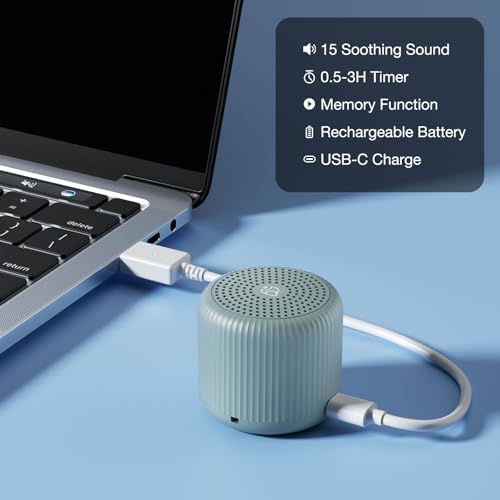 White Noise Machine Baby Portable Sound Machine,LEICEX Travel Sound Machine,15 Non-Looping Sound Timer and Memory Play, Mini White Noise Machine for Sleeping Office Travel （Slate） - Image 6