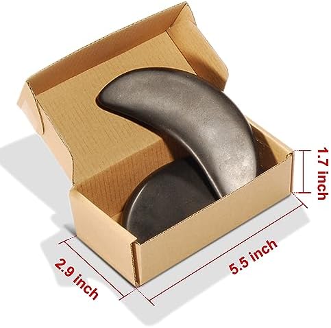 Master Massage 2-Piece Large Waning Moon Crescent Massage Stone Set – Arc Curved Hot Stones for Deep Tissue Therapy, Gua-Sha & Pressure Point Massage – Black Basalt Rock Tool Pack - Image 7
