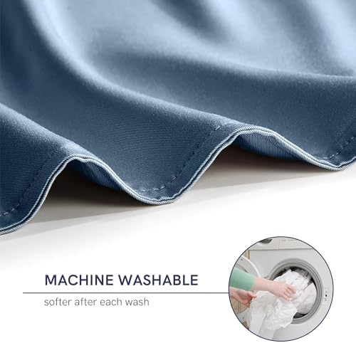 YnM Exclusive Cooling Duvet Cover for Weighted Blankets with 16 Strings (Blue Grey, 48"x 72") - Image 5