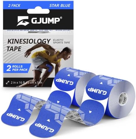 Kinesiology Tape, 40 Count Precut Strips 2 Rolls Original Cotton Tape by GJUMP