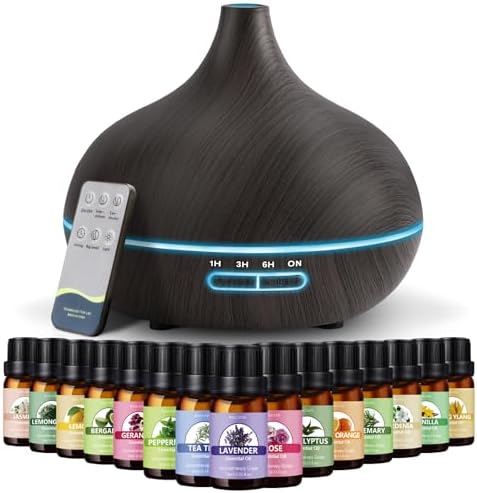 SACATR 550ml Oil Diffuser with 15x10ml Aromatherapy Grade Essential Oils by SACATR