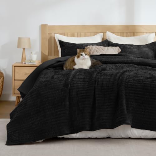 BEDELITE Velvet Quilt Set Queen Size, Luxury Velvet Comforter Bedding - Image 2