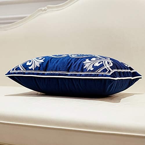 Avigers Lumbar Pillow Cover 12 x 20 Inch, Blue, Velvet, Hidden Zipper - Image 3