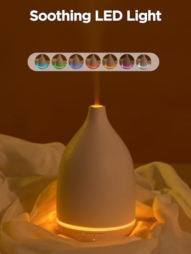 InnoGear 150ml Ceramic Essential Oil Diffuser, Diffusers for Home, White - Image 6