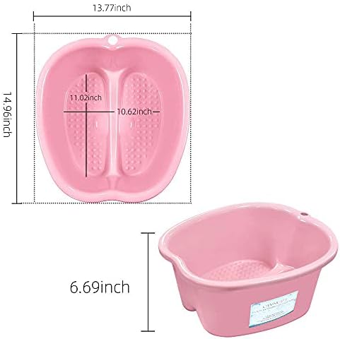 Ownest Foot Bath Spa,Water Spa and Foot Massage, Sturdy Plastic Foot Basin for Soaking Foot,Toe Nails, and Ankles,Pedicure,Portable Foot Tub-Pink - Image 3