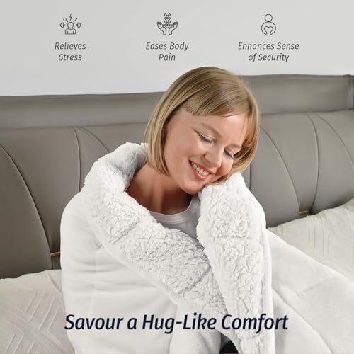 Wemore Sherpa Fleece Weighted Blanket for Adult 15 lbs Twin 48"x72" White - Image 4