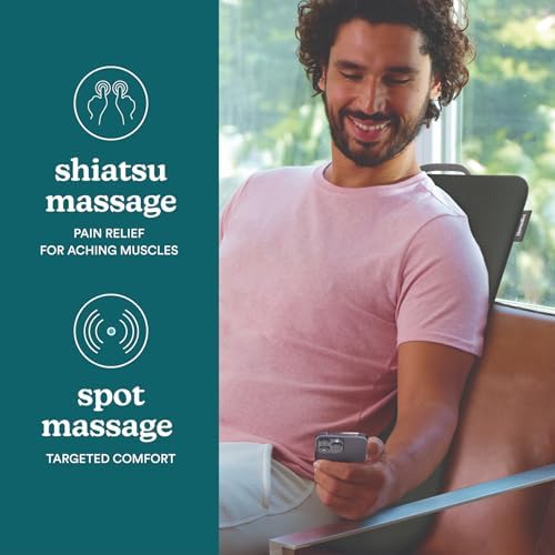 Homedics Ultra Slim Shiatsu Massage Cushion with Heat – Full Back Coverage - Image 2
