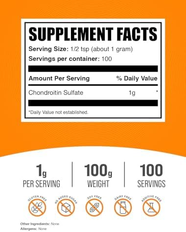 BulkSupplements.com Chondroitin Sulfate Powder - Joint Support Supplement - Cartilage Supplements - Bone Strength Supplements - Joint And Knee Supplements - Joint Vibrance (100 Grams - 3.5 oz) - Image 2
