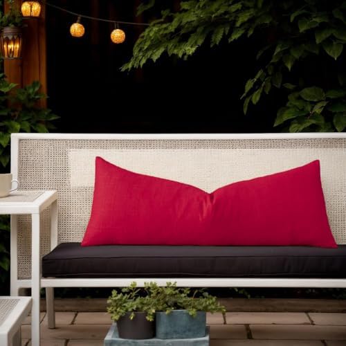 Kevin Textile Outdoor Waterproof 14”x36” Pillow Cover 1 Pack, Xmas Red - Image 6