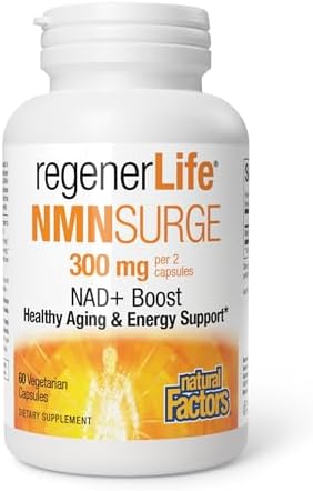 Natural Factors Regenerlife NMN NAD+ Boost, 300MG, 60 Vegetarian Capsules by NaturalFactors