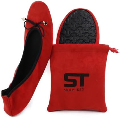 Velvet Foldable Flats for Women, Portable Ballet Shoes for Travel & Events by SilkyToes