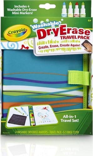 Crayola Washable Dry Erase Travel Pack, Whiteboard for Kids, Ages 4, 5, 6, 7 by Crayola