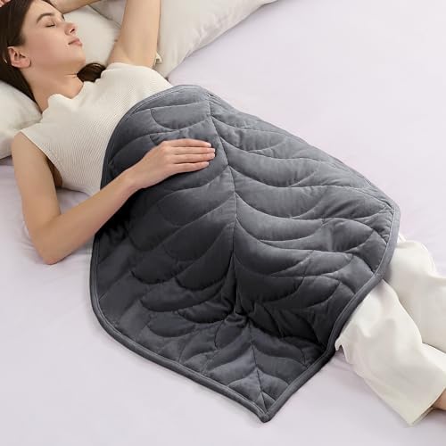 Kaisa Weighted Lap Blanket for Adults, 3 lbs, 23"x29", Leaf Pattern, Gray by Kaisa