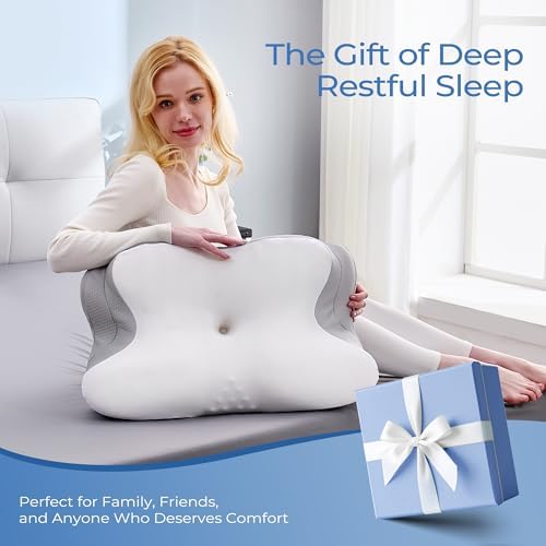 BDEUS Cervical Neck Pillow for Sleeping – Ergonomic Memory Foam Pillow with Massage Nodes for Neck Pain Relief, Side Sleeper & Back Support, CertiPUR-US Certified, White - Image 7