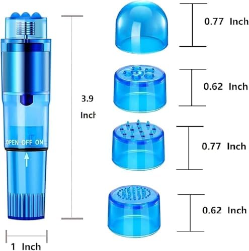 Mini Portable Small Massage Tool 4 Heads Massager Pocket for Women Neck Shoulder Face Back Foot Muscles (2Pk Blue) - Image 4