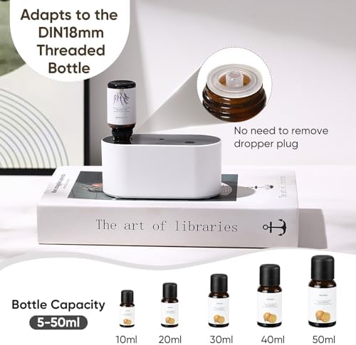 Lecdura Waterless Diffuser for Essential Oil, Battery Operated Scent Air Aromatherapy Diffuser, Mini Aroma Diffusers with 3 Intermittent Mist Modes, Cycle Start for 400-700 sq.ft Home Office Bedroom. - Image 5