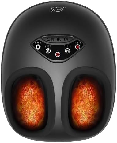 Snailax Shiatsu Foot Massager with Heat, Deep Kneading Rolling Compression Feet Massager for Plantar Fasciitis Neuropathy, 3 Heating Levels,3 Timer Option Fits Size up to 14“ Gifts for Men,Women by Snailax