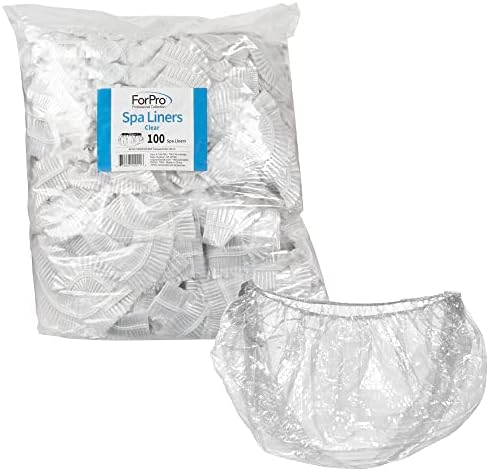 ForPro Professional Collection Spa Liners, Fit All Pedicure Spas, Disposable Pedicure Liners, Clear, 100-Count by ForProProfessionalCollection