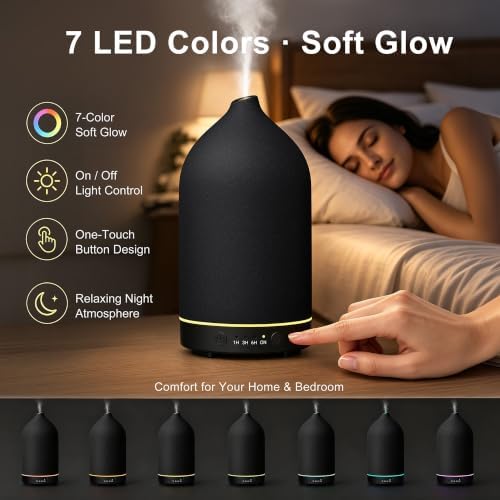 Gooamp 200ML Ceramic Essential Oil Diffuser for Home, Stone Diffuser - Image 4