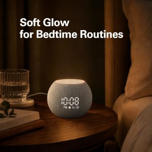 Zarler Sound Machine Alarm Clock for Bedroom, White Noise Machine Soothing Sounds for Sleep, Gentle Alarms for Wake Up, Dimmable Clock Display, Ambient Night Light, Plug in Bedside for Sleeping Adults - Image 6
