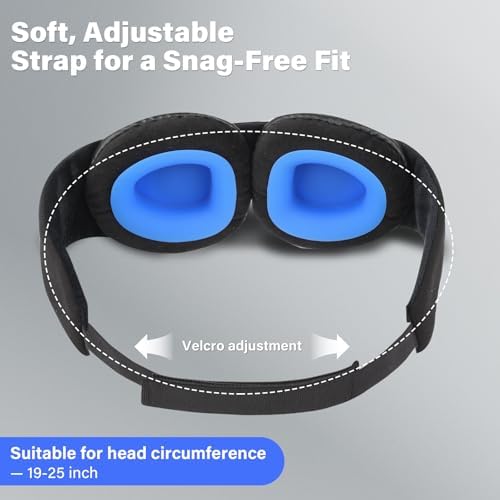 Sleep Mask for Dry Eyes, 100% Blackout Hydrating Sleeping Mask Black - Image 6