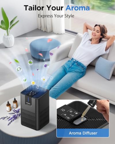 MOOKA H13 HEPA Air Purifiers for Home Large Room up to 1250 Ft², M05 Black - Image 4