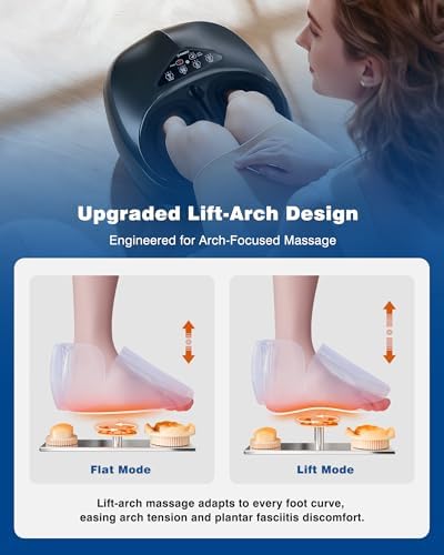 KNQZE Shiatsu Foot Massager with Heat, Adjustable Arch-Lift Massage Design - Image 2