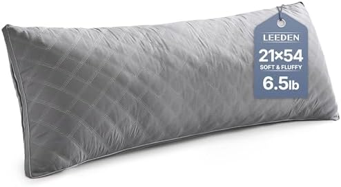 Leeden Body Pillow Insert 20 x 54 for Side Sleepers Grey Support by LEEDEN