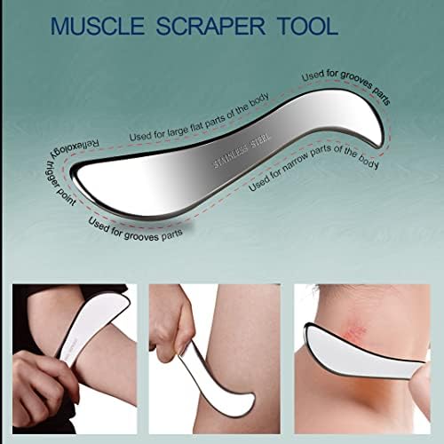 BYYDDIY-3 in 1 Stainless Steel-304 Muscle Scraper Tools Set,Scraping Massage Tools for Physical Therapy,Derma Edge & GuaSha Massage Scraper Tool - Image 4