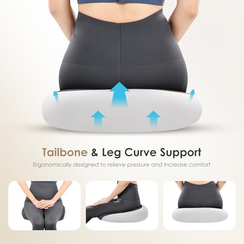 FLORICH Car Seat Cushion & Lumbar Support Pillow & Car Neck Pillow, Ergonomic Memory Foam Driving Seat Cushion for Back & Sciatica Pain Relief, Non-Slip Washable Cushion for Car, Driver, Office-Gray - Image 7