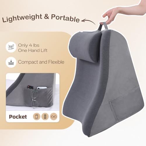 Vekkia 21” Back Rest Pillow with Dual-Layer Foam for Reclining and Sitting - Image 5