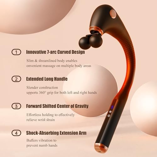 DS SAVORING Massage Gun with Extension Handle, Deep Tissue Percussion Back Massager for Pain Relief - Image 5