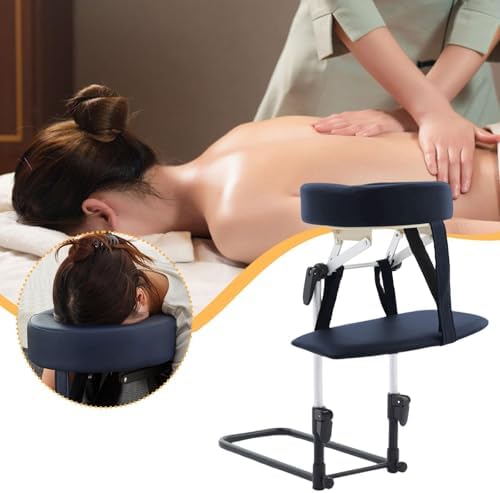 Mattress Top Massage Kit Adjustable Headrest Massage SPA Portable Sturdy Face Down Pillow with Armrest, Gray Blue - Image 2