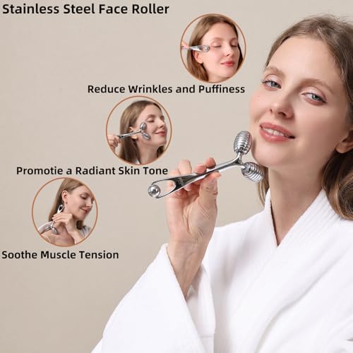 pfefe Facial Cold Roller for Face & Eyes, Cooling Ice Roller Massager Tool - Image 3