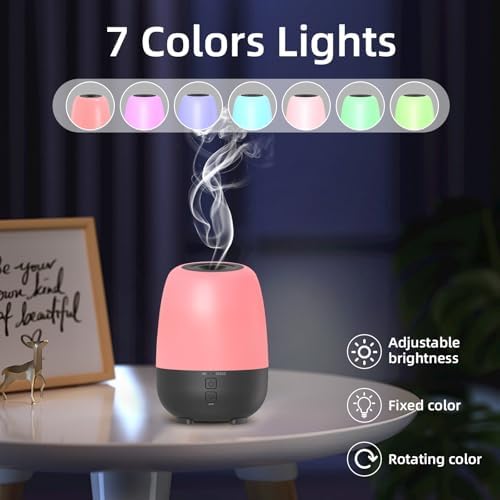 SEEDSEEL 150ML Cordless Essential Oil Diffuser, Built-in 6000mAH Rechargeable Battery, 7 Hours Run Time, 7 Colors LED Light, Portable Aromatherapy Diffuser - Image 7