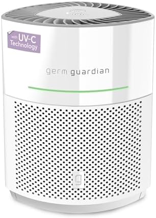 GermGuardian Airsafe+ HEPA Air Purifier for Home, Large Rooms Up To 1043 Sq. Ft. with HEPA Air Filter, UV-C Light & Air Quality Sensor, AC3000W, White by GuardianTechnologies