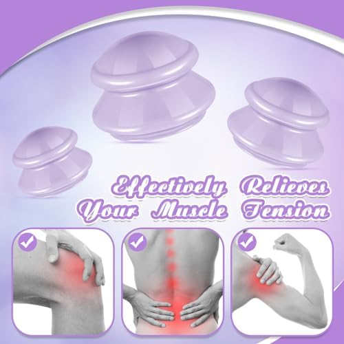 TrelaCo 6 Pcs Silicone Cupping Kit for Massage Therapy,Lavender - Image 3