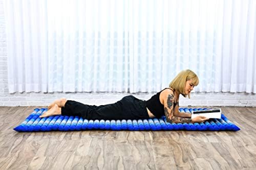 Leewadee - Kapok Roll Mat – Handcrafted Folding Sleep & Relaxation Mattress from Thailand, Ideal as Guest Bed, Camping Mat, Yoga Mat or Traditional Futon, 75 x 39 inches, Blue - Image 5