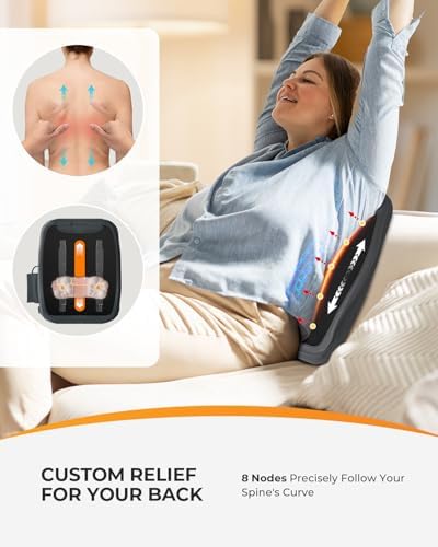 CooCoCo Shiatsu Back Massager with Heat, FSA Eligible, Lower Back Massager for Pain Relief Deep Tissue, HSA 4D Kneading Back Massage with Rooling(Corded) - Image 3