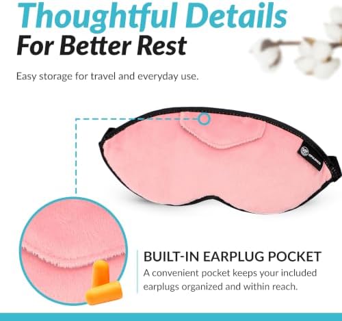 Opulence Plush Sleep Mask Peacefully Pink | Eye Mask - Earplugs Travel Set - Image 7